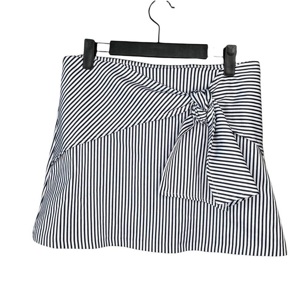 Urban Outfitters Navy White Striped Tie Front Mini Skirt Nautical A-Line